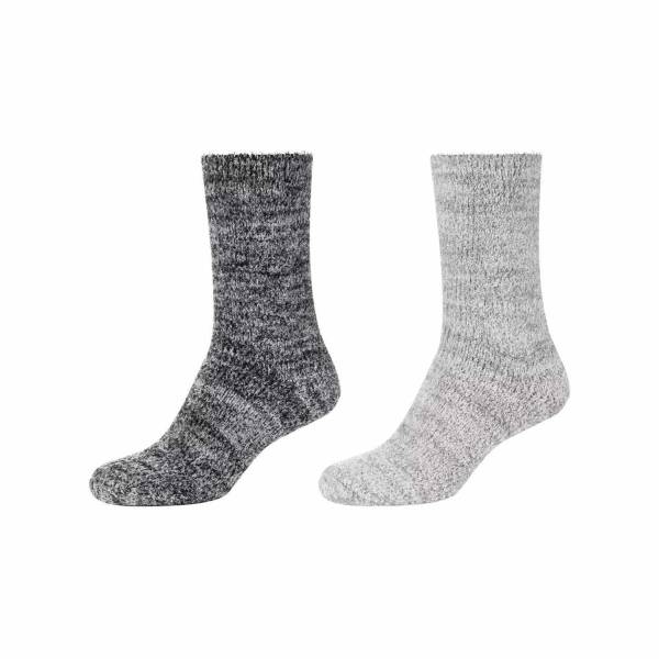 Bild 1 - CAMANO Freizeitsocken Schwarz Textil Socken flauschig 2-ER Pack