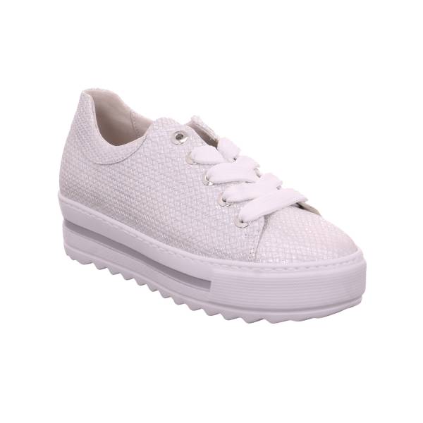 Bild 1 - GABOR Comfort-Sneaker Silber Leder mit Wechselfussbett