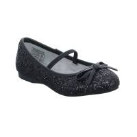 INDIGO Mädchen-Ballerina Schwarz Lederimitat Festlicher Schuh