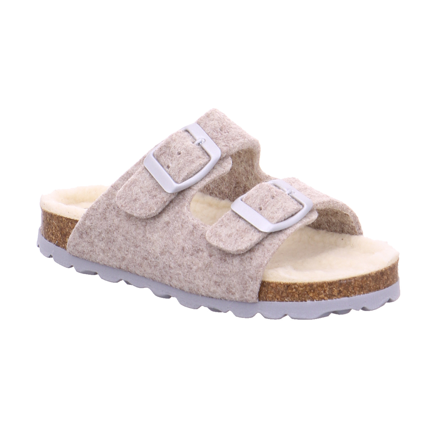 BIOLIFE Kinder-Pantolette Beige Lederimitat Unisex
