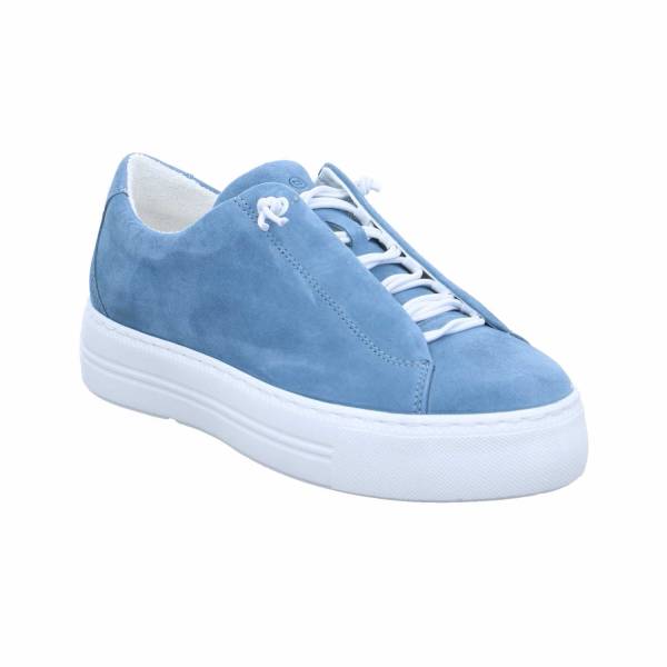 Bild 1 - SCHUHENGEL Sneaker Jeansblau Leder mit Wechselfussbett