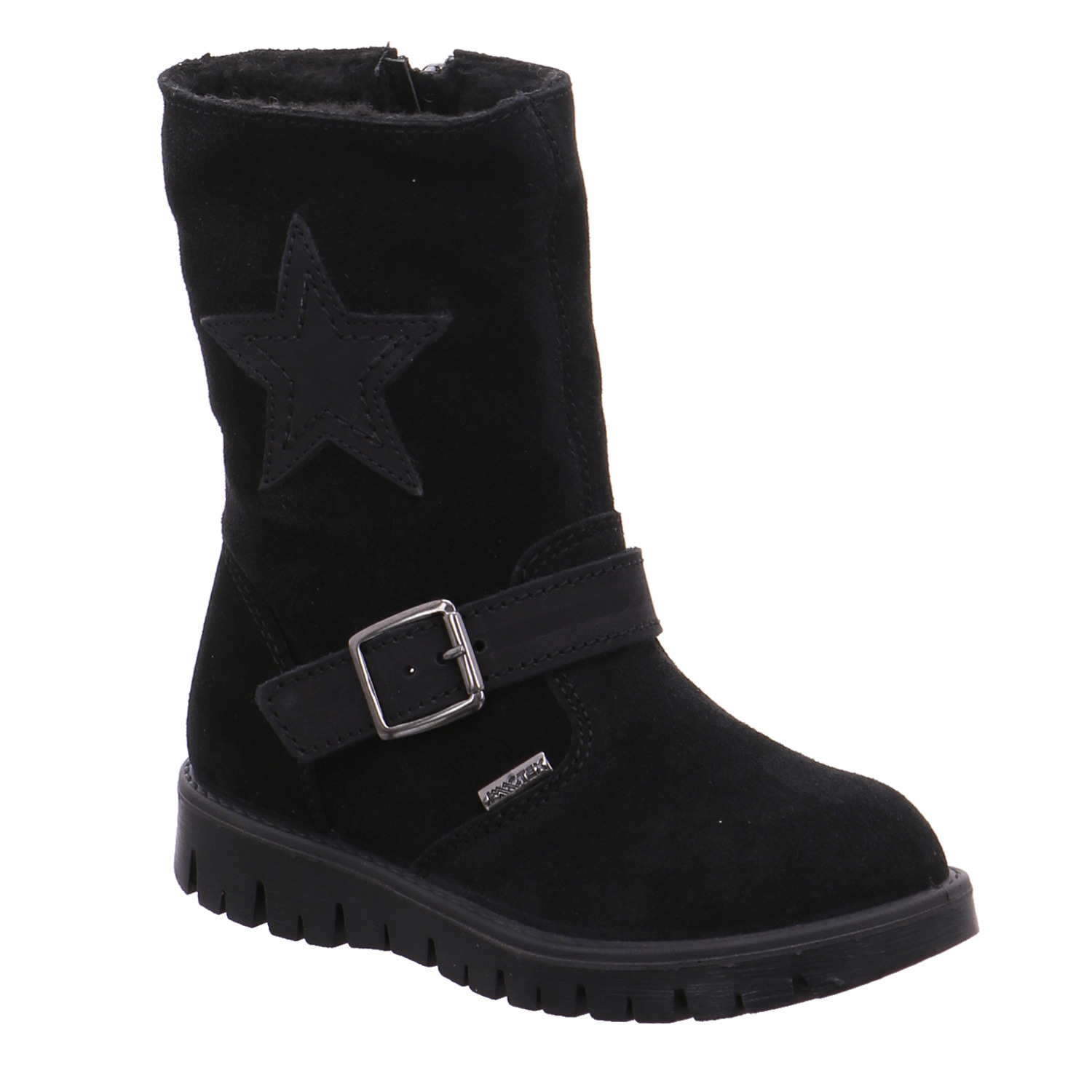 SCHUHENGEL Kleinkinder-Winterstiefel Schwarz Leder Stiefel