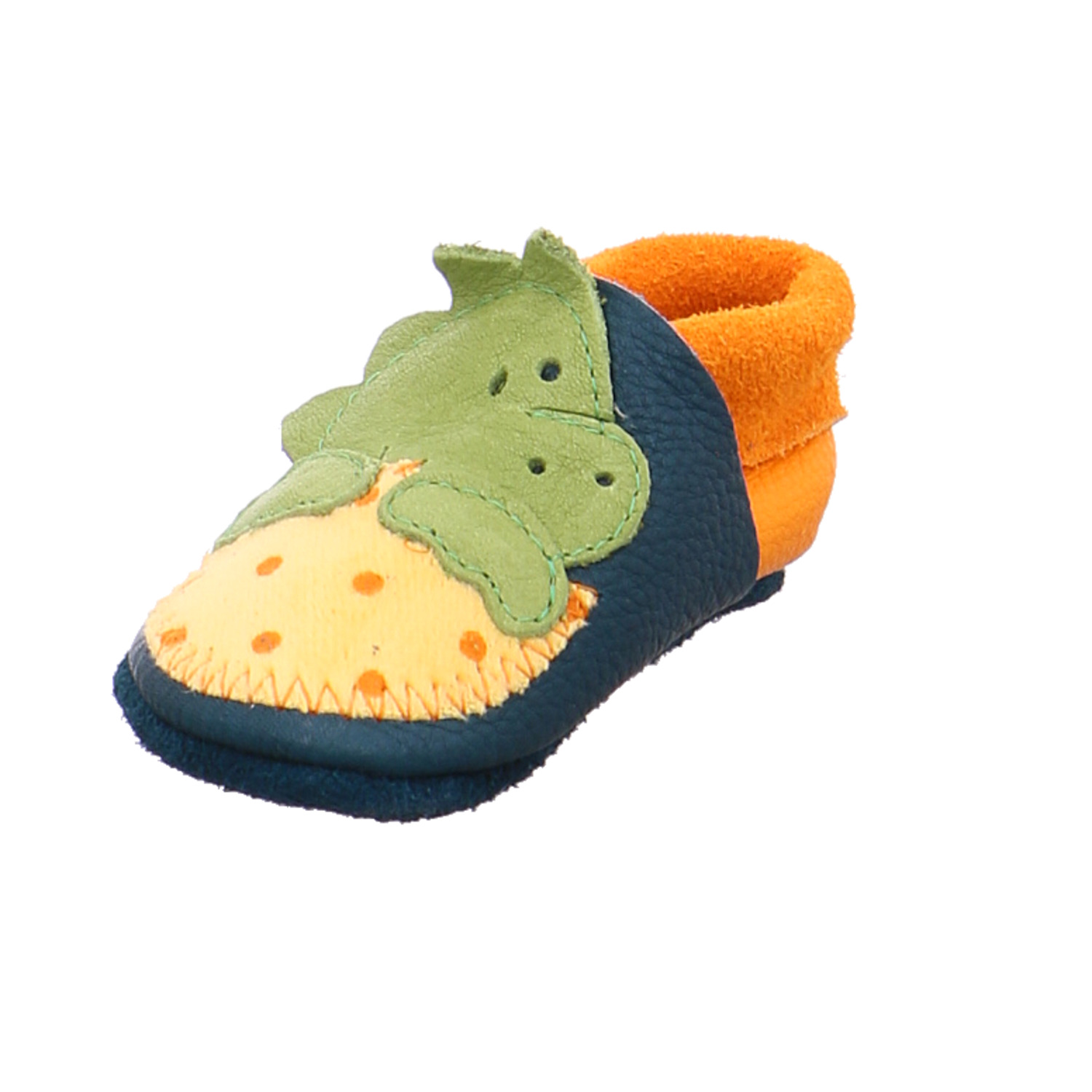 ORANGENKINDER Krabbelschuh Blau Leder soft sole YB7191