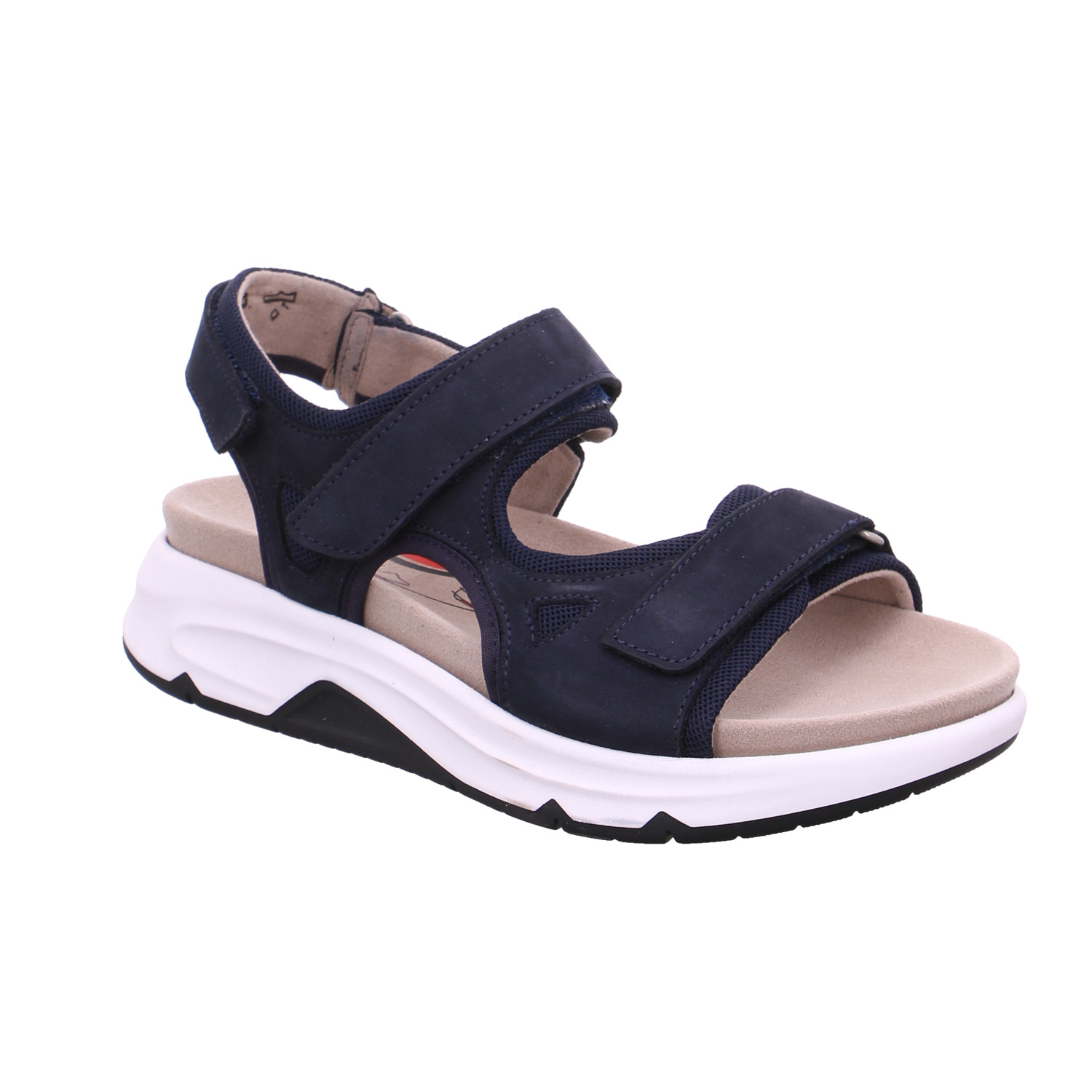 GABOR Comfort-Sandalette Blau Leder mit Wechselfussbett