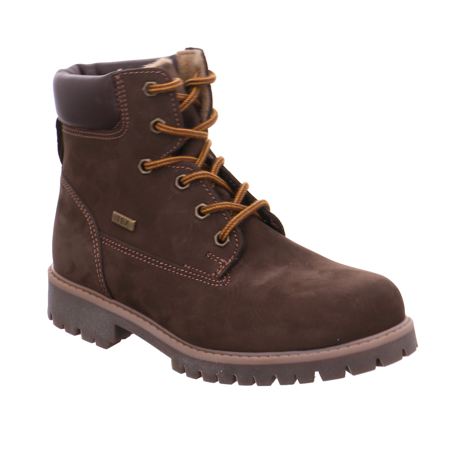 SABALIN Jungen-Winter-Bottine Braun Leder Boot