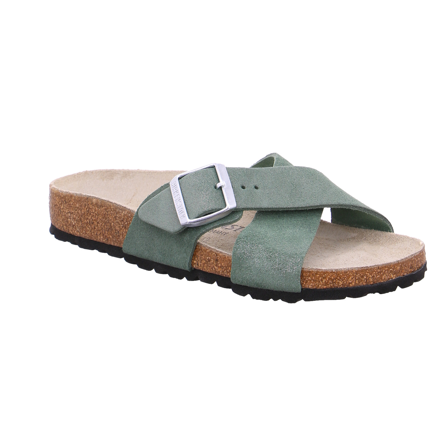 BIRKENSTOCK Pantolette Grün Leder BIRKENSTOCK Pantolette Grün Leder