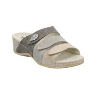 MUBB Pantolette Beige Leder mit Wechselfussbett