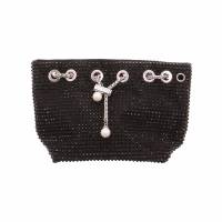 LA STRADA Clutch / Abendtasche Schwarz Textil