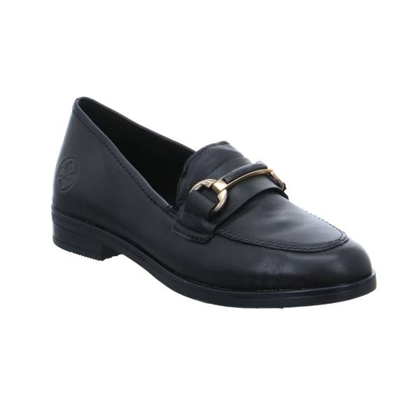 Bild 1 - RIEKER Slipper Schwarz Leder mit Seitenelast