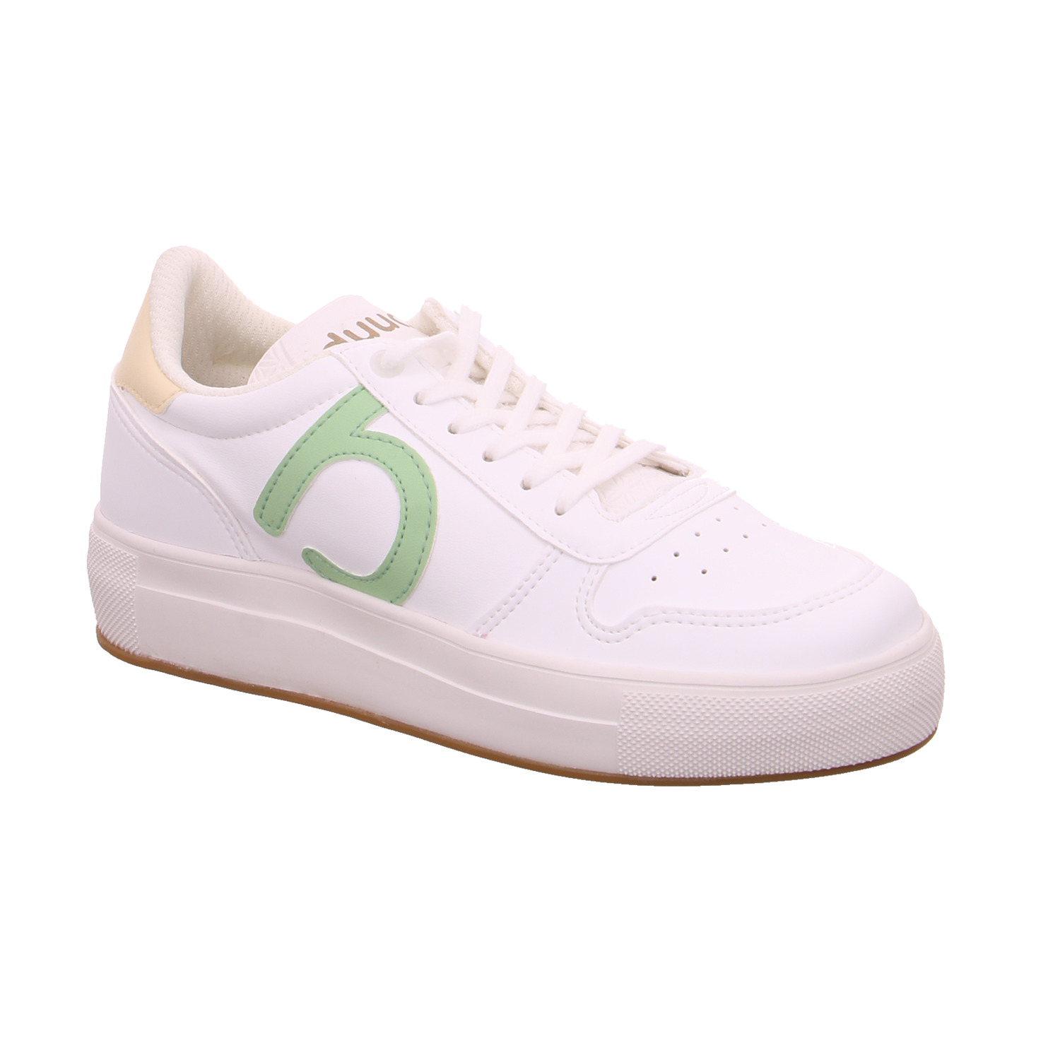 DUUO Sneaker Weiss Lederimitat mit Wechselfussbett Vegan