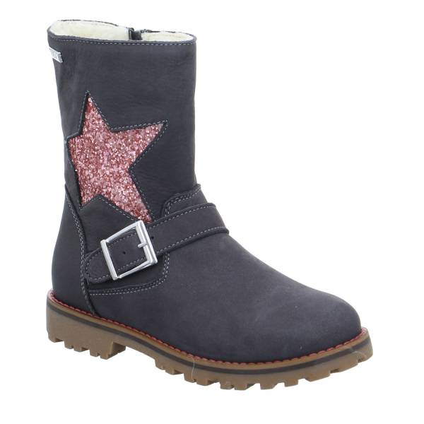 Bild 1 - SCHUHENGEL Kleinkinder-Winterstiefel Grau Leder Lederstiefel