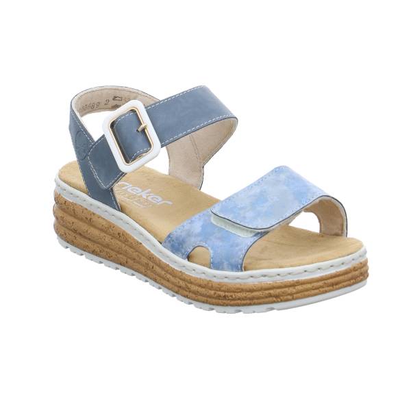 Bild 1 - RIEKER Sandalette Hellblau Lederimitat