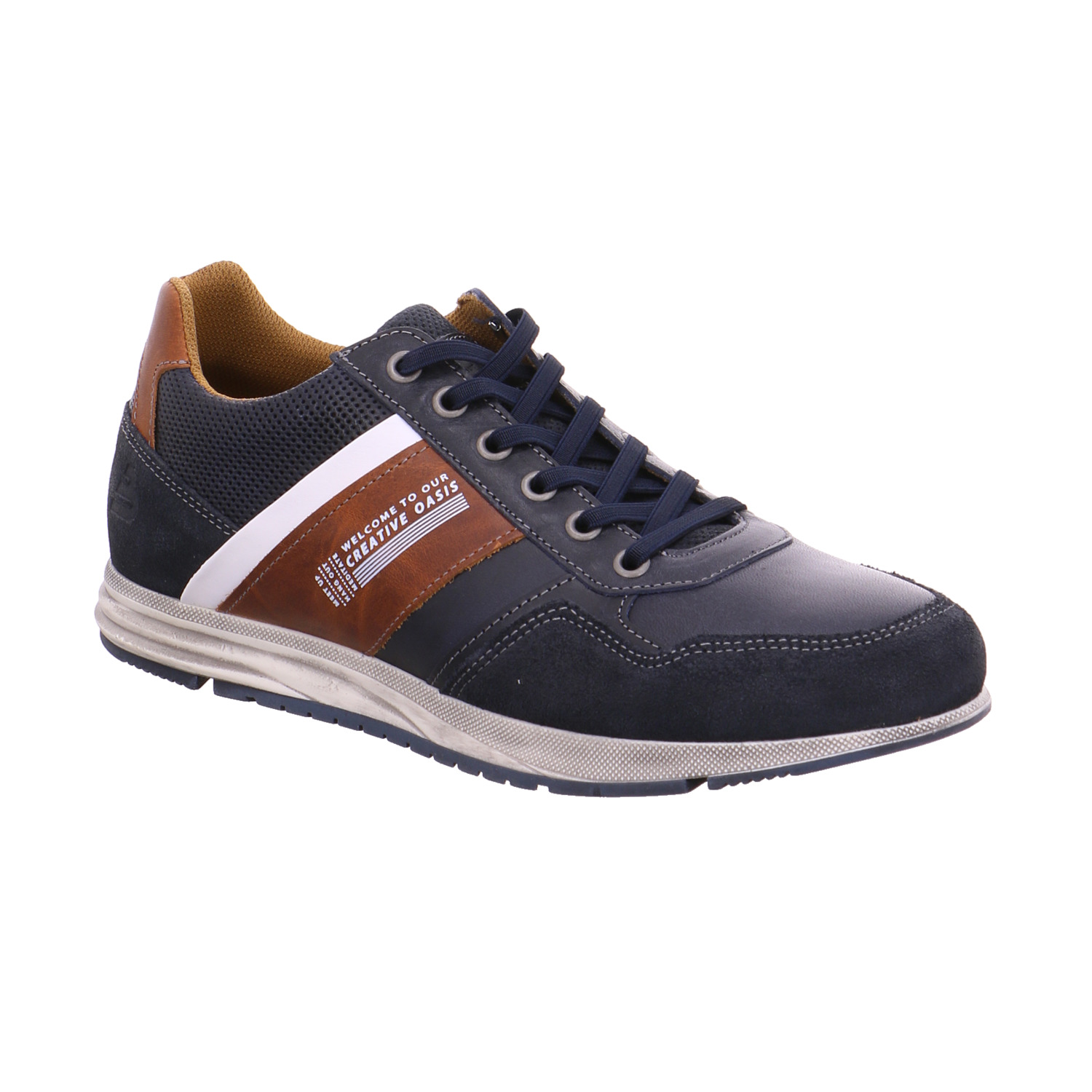 BULLBOXER Halbschuhe Sneaker Blau Leder