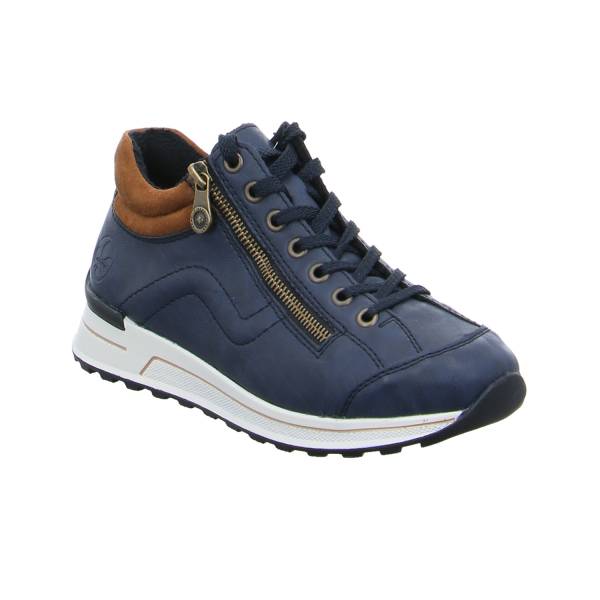 Bild 1 - RIEKER Comfort-Mid Cut Sneaker Blau Leder