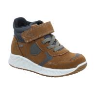 LURCHI Kleinkinder-Halbschuh Klett Cognac Leder Sneaker high