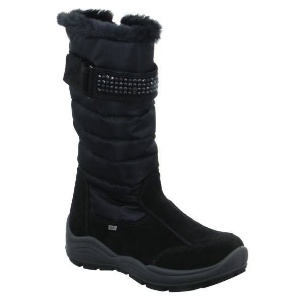 Bild 1 - SCHUHENGEL Mädchen-Winterstiefel Schwarz Leder Stiefel