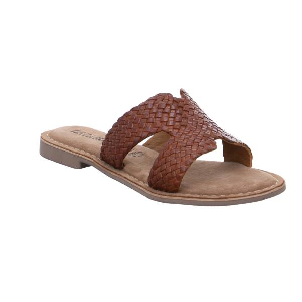 Bild 1 - LAZAMANI Pantolette Cognac Leder
