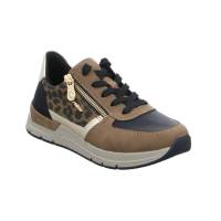 RIEKER Sneaker Beige Lederimitat mit Wechselfussbett