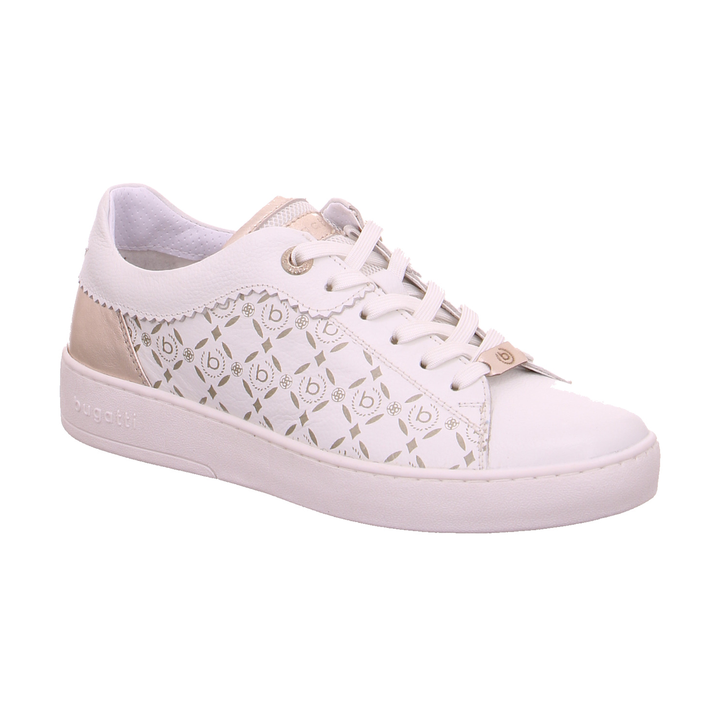 BUGATTI SHOES Sneaker Weiss Leder mit Wechselfussbett
