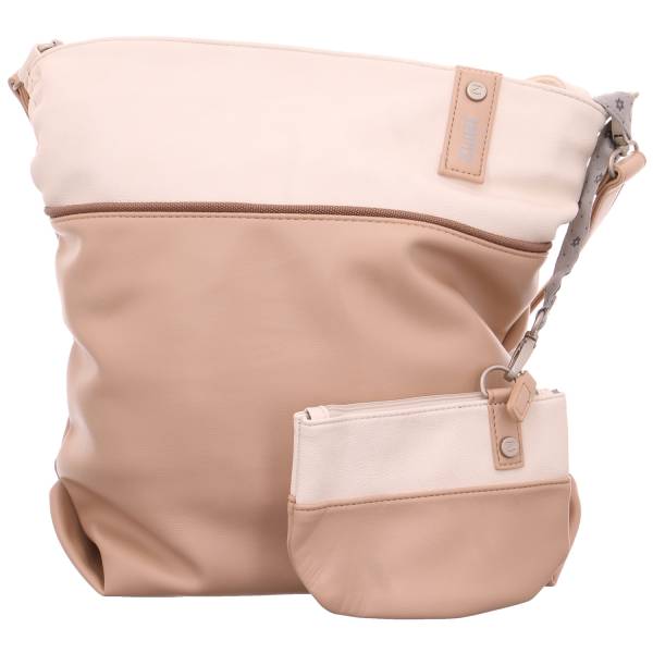 Bild 1 - ZWEI Umhänge- / Schultertasche gross Beige Lederimitat