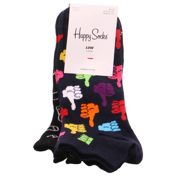 Bild 1 - HAPPY SOCKS Freizeitsocken Schwarz Textil 2-ER Pack