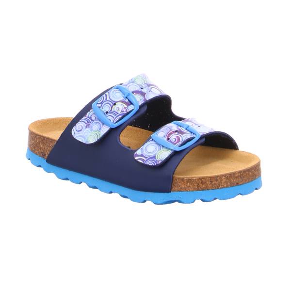 Bild 1 - BIOLIFE Kinder-Pantolette Dunkelblau Lederimitat Unisex