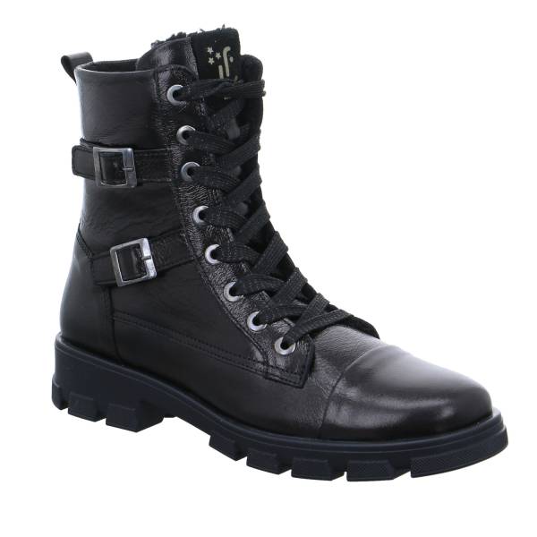 Bild 1 - JOCHIE FREAKS Mädchen-Winter-Bottine Schwarz Leder Schnür Boot