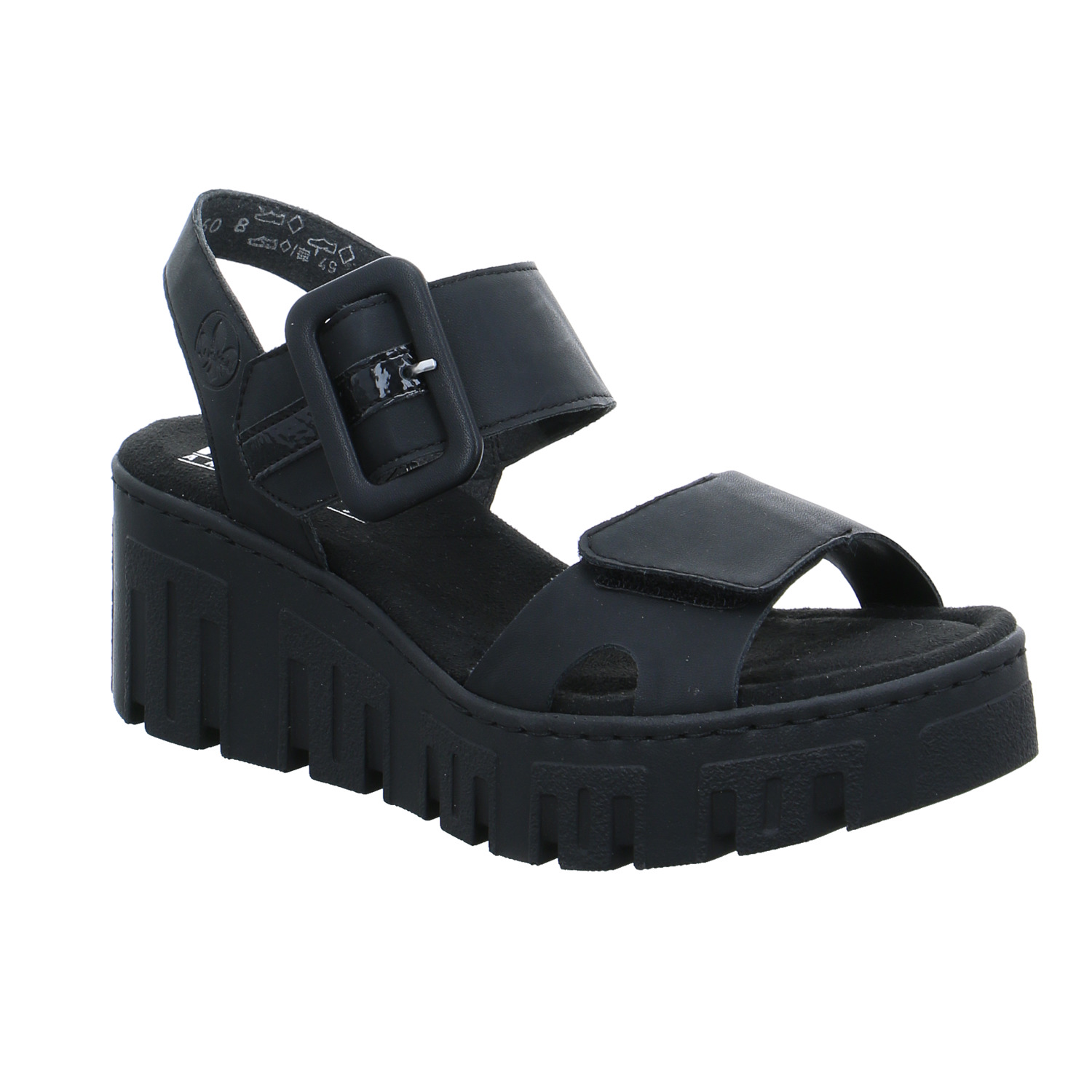 RIEKER Sandalette Schwarz Lederimitat
