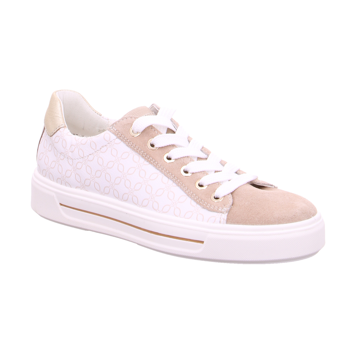 ARA Comfort-Sneaker Beige Leder mit Wechselfussbett