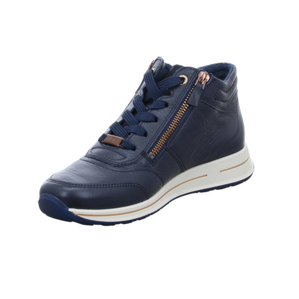 Bild 3 - ARA Comfort-Mid Cut Sneaker Blau Leder mit Wechselfussbett