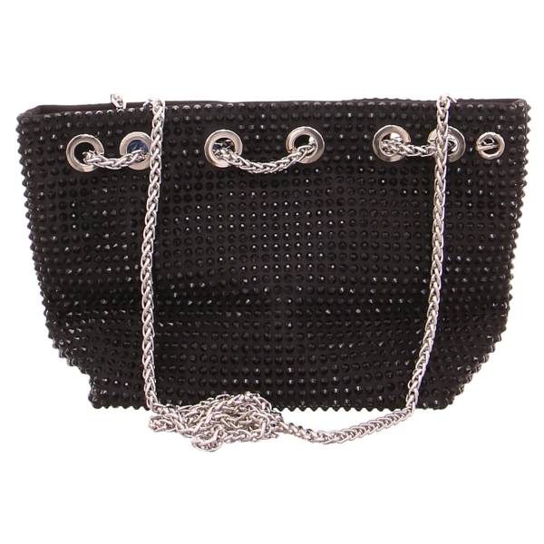 Bild 2 - LA STRADA Clutch / Abendtasche Schwarz Textil