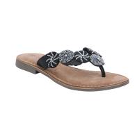 SCHUHENGEL Zehentrenner-FlipFlop Schwarz Leder