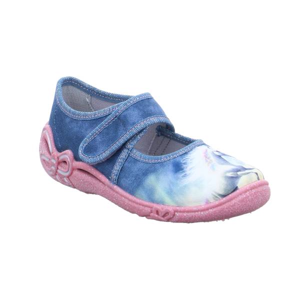 Bild 1 - SUPERFIT Kinder-Hausschuh Blau Textil Mädchen