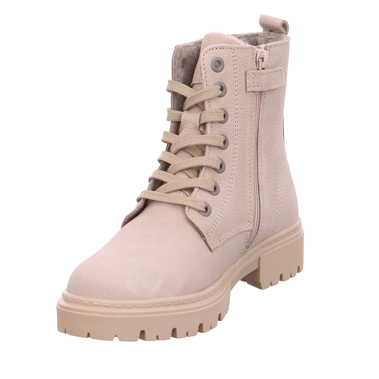 BULLBOXER Mädchen-Winter-Bottine Offwhite Leder Boot AR8340