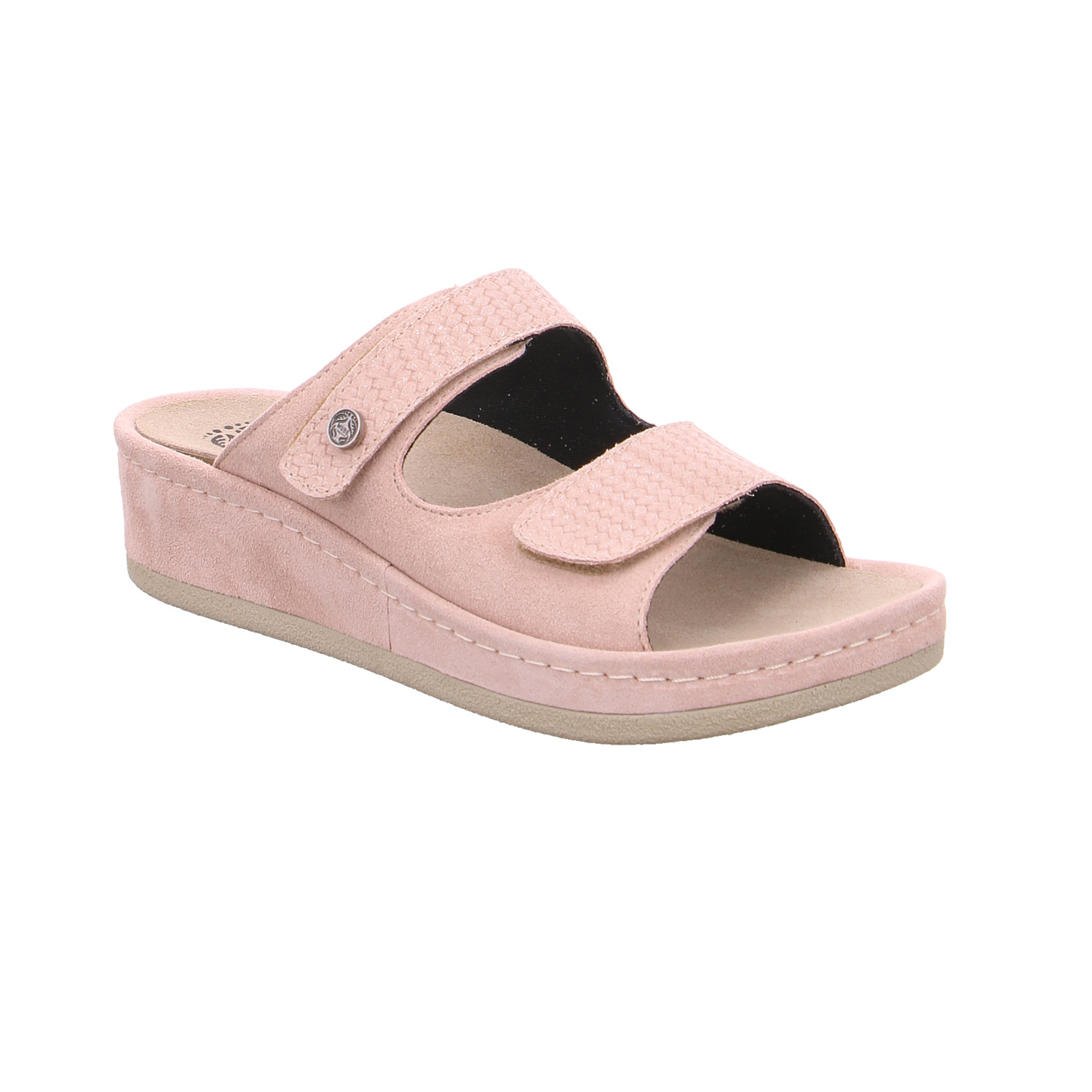 MUBB Pantolette Rosa Leder mit Wechselfussbett