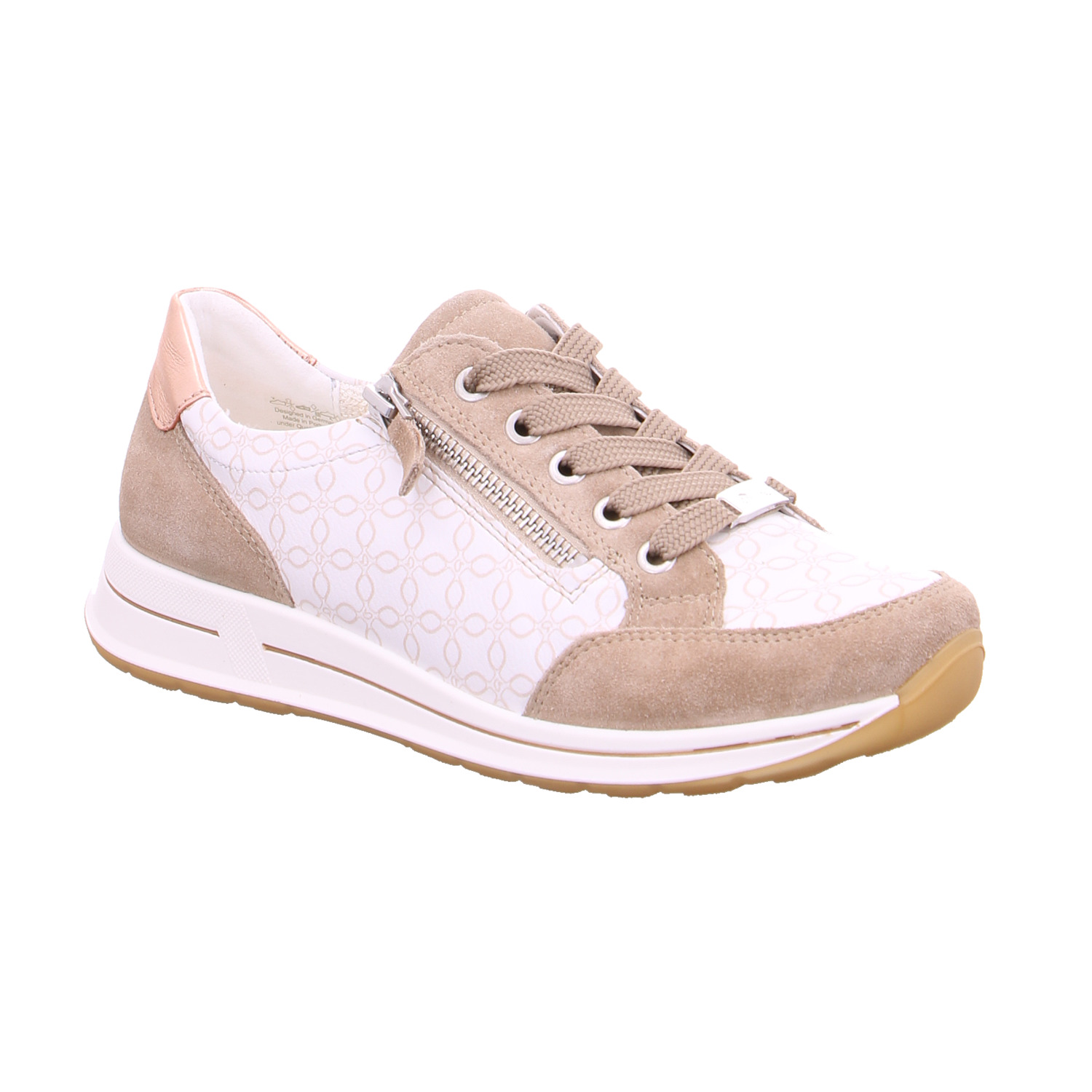 ARA Comfort-Sneaker Beige Leder mit Wechselfussbett