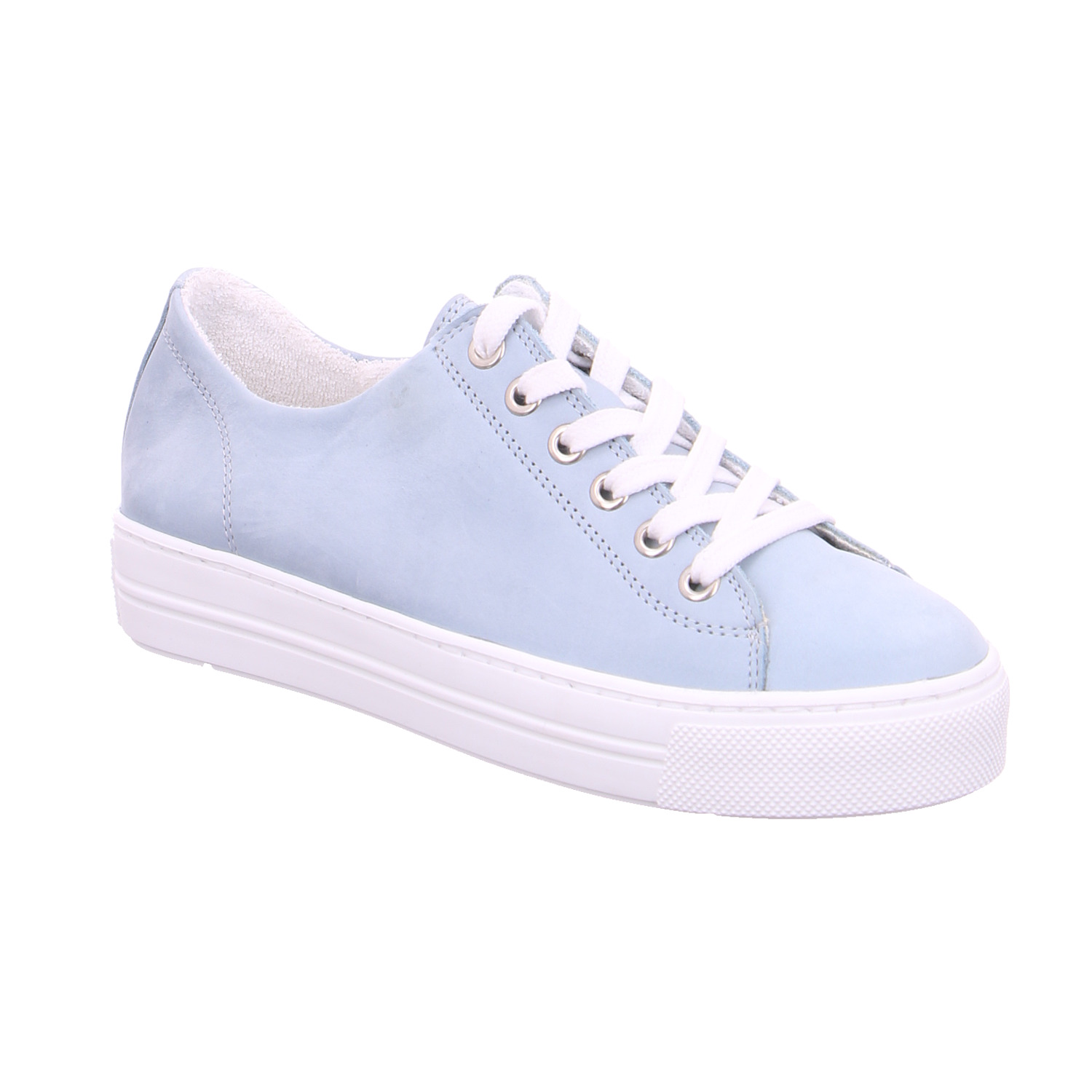 SCHUHENGEL Sneaker Hellblau Leder mit Wechselfussbett