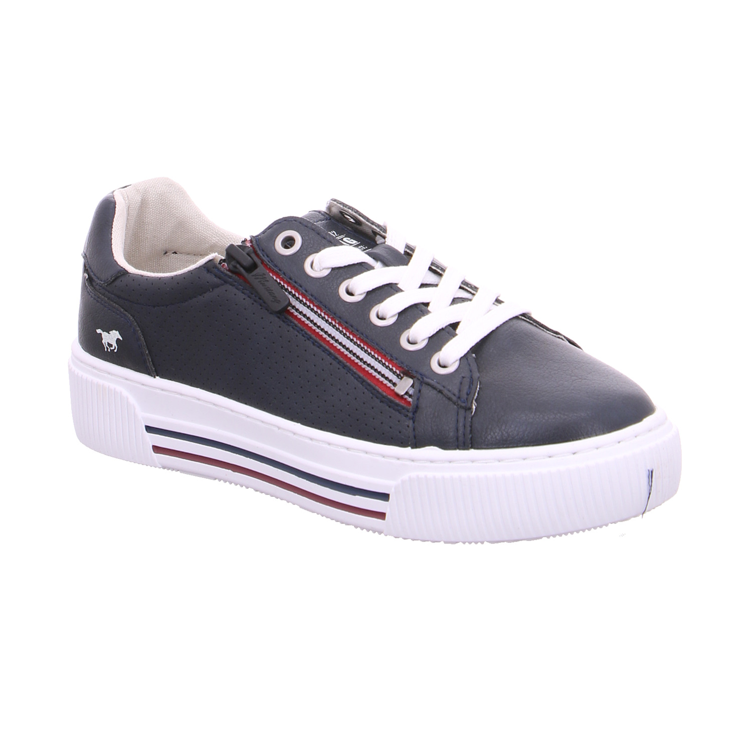 MUSTANG Sneaker Blau Lederimitat