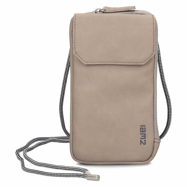 Bild 1 - ZWEI Handytasche Beige Lederimitat Handybag