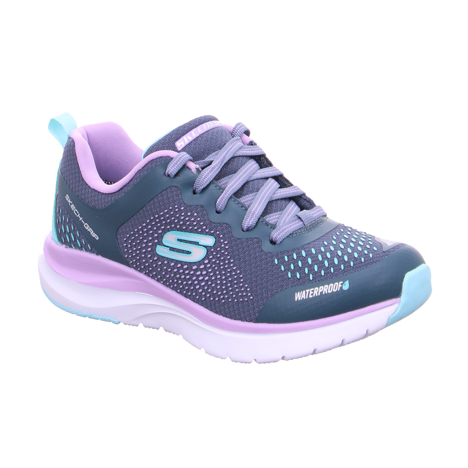 SKECHERS Mädchen-Halbschuh Binder Silber Textil Sneaker Waterproof NV9665 SKECHERS Mädchen-Halbschuh Binder Silber Textil Sneaker Waterproof NV9665