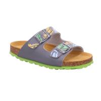 BIOLife Kinder-Pantolette Grau Lederimitat Unisex