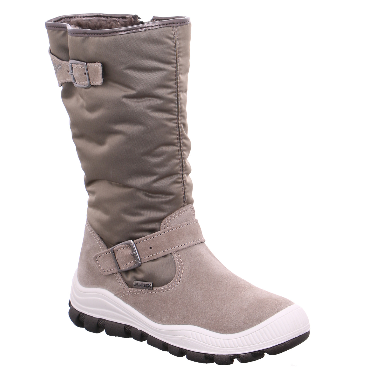 SCHUHENGEL Mädchen-Winterstiefel Taupe Leder Stiefel