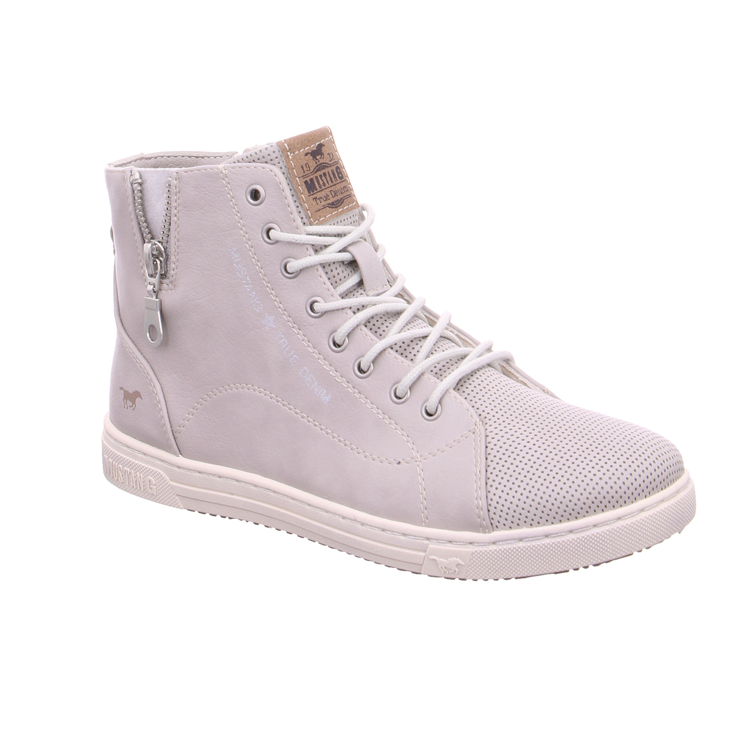 MUSTANG Sneaker High Hellgrau Lederimitat
