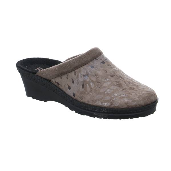 Bild 1 - ROHDE Pantoffel Taupe Textil mit Wechselfussbett