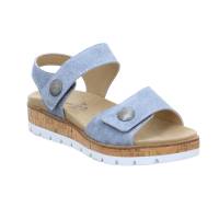 VAN DER LAAN Comfort-Sandalette Blau Leder mit Wechselfussbett