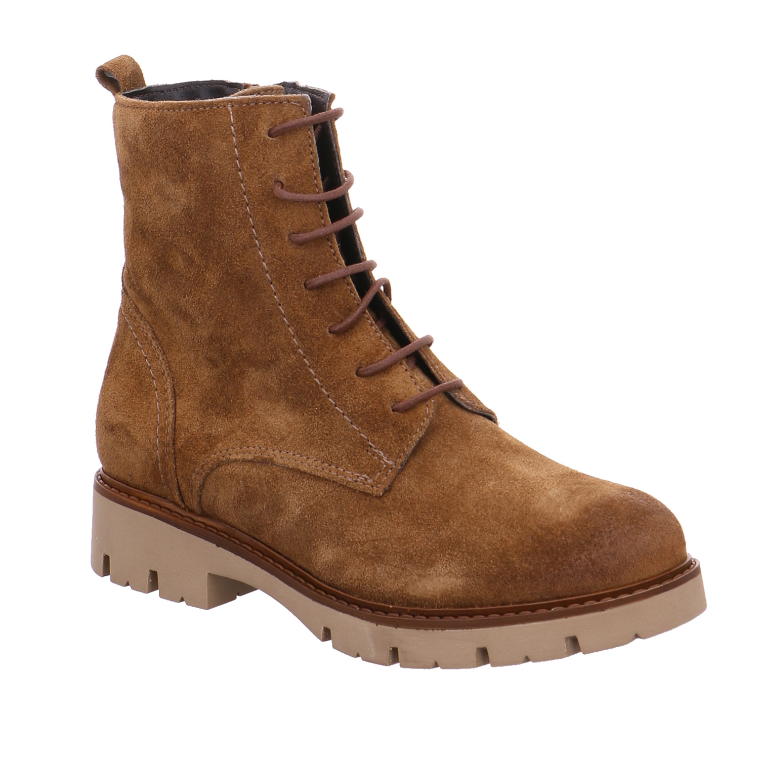 LOLI LALY Mädchen-Winter-Bottine Cognac Leder Schnür Boot