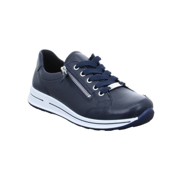 Bild 1 - ARA Comfort-Sneaker Blau Leder mit Wechselfussbett
