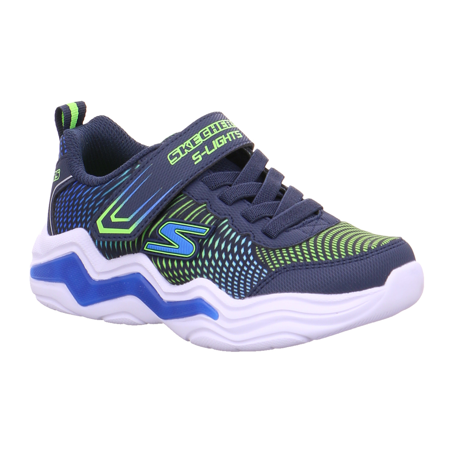 SKECHERS Kleinkinder-Halbschuh Klett Blau Textil Sneaker