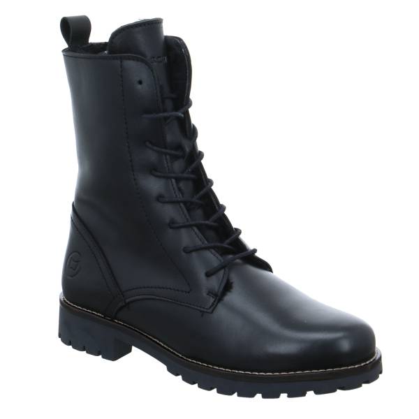 Bild 1 - SCHUHENGEL Boot Schwarz Leder mit Lammfellfutter