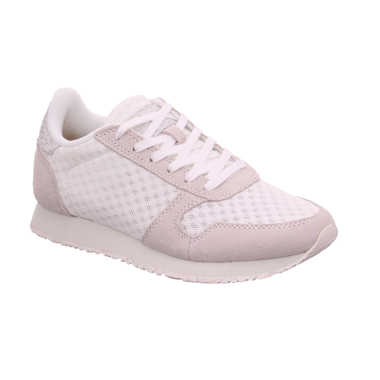 WODEN Sneaker Offwhite Leder mit Kork-Wechselfussbett